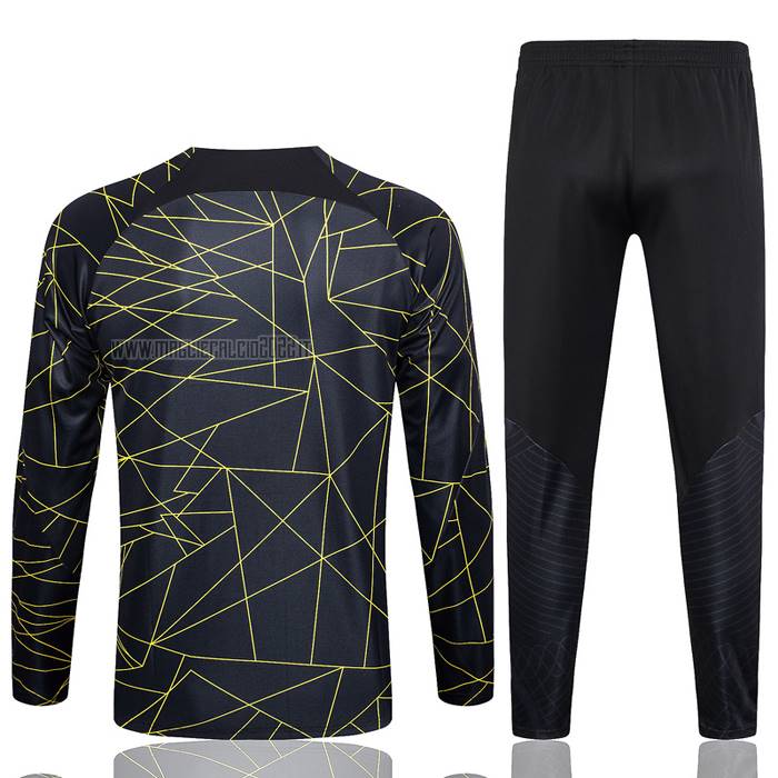 Tuta da Track de Felpa del Paris Saint-Germain Jordan 2023-2024 Nero